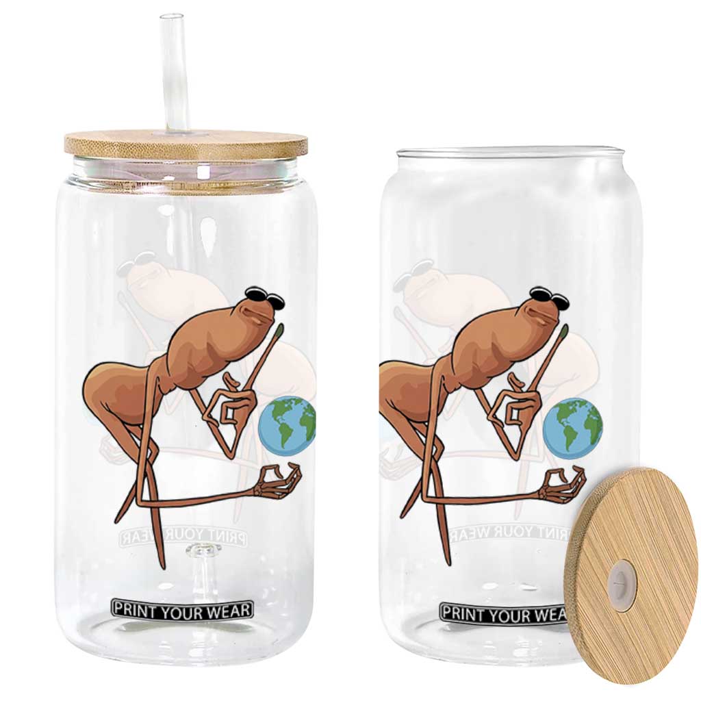 Happy Earth Day Glass Can Funny Marcus The Worm Eco Friendly TS14 Print Your Wear