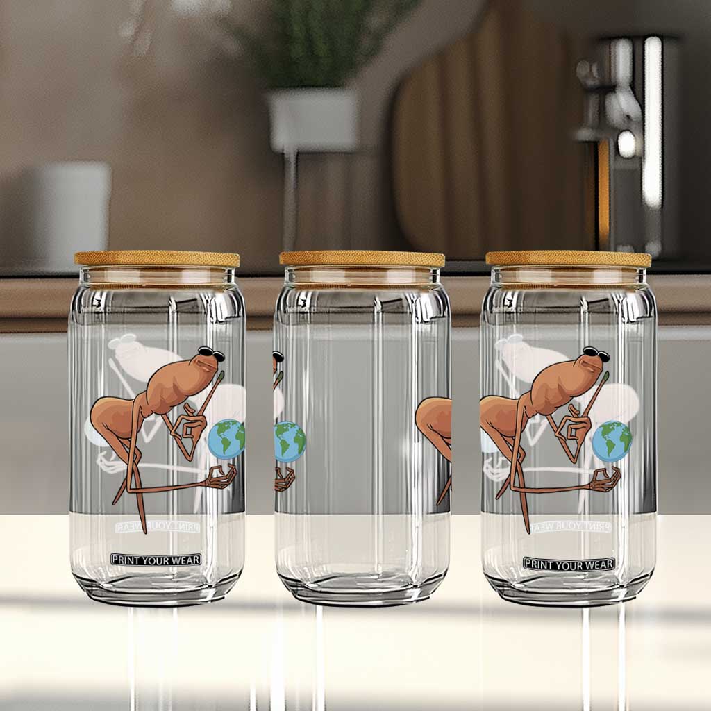 Happy Earth Day Glass Can Funny Marcus The Worm Eco Friendly TS14 Print Your Wear