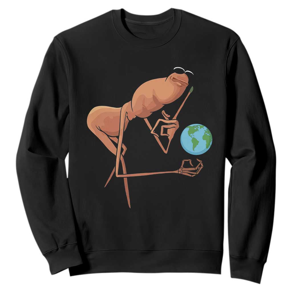 Happy Earth Day Sweatshirt Funny Marcus The Worm Eco Friendly TS14 Black Print Your Wear