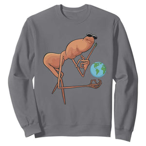 Happy Earth Day Sweatshirt Funny Marcus The Worm Eco Friendly TS14 Charcoal Print Your Wear