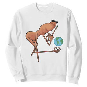 Happy Earth Day Sweatshirt Funny Marcus The Worm Eco Friendly TS14 White Print Your Wear