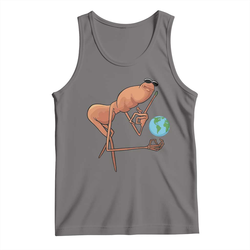 Happy Earth Day Tank Top Funny Marcus The Worm Eco Friendly TS14 Deep Heather Print Your Wear