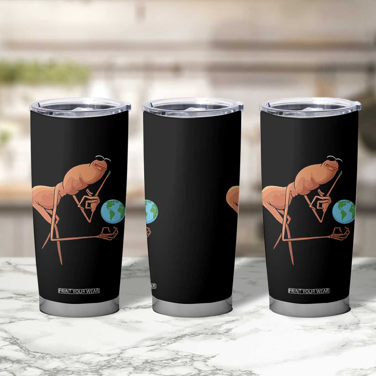 Happy Earth Day Tumbler Cup Funny Marcus The Worm Eco Friendly TS14 Print Your Wear