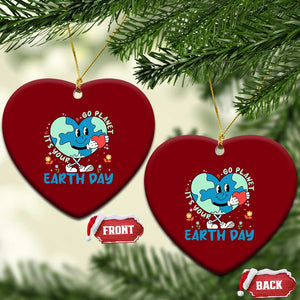 Go Planet It's Your Earth Day Ceramic Ornament Cute Nature Lover Heart Earth TS14 Print Your Wear