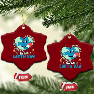 Go Planet It's Your Earth Day Ceramic Ornament Cute Nature Lover Heart Earth TS14 Print Your Wear