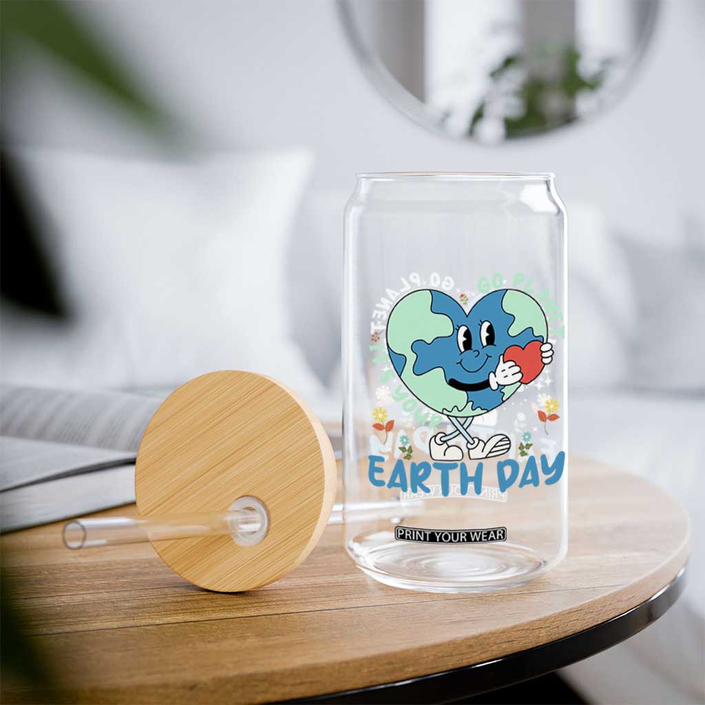 Go Planet It's Your Earth Day Glass Can Cute Nature Lover Heart Earth TS14 Print Your Wear