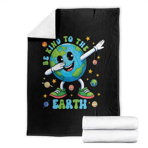 Be Kind To The Earth Throw Blanket Cute Environmental Awareness Earth Day TS14 Black Print Your Wear