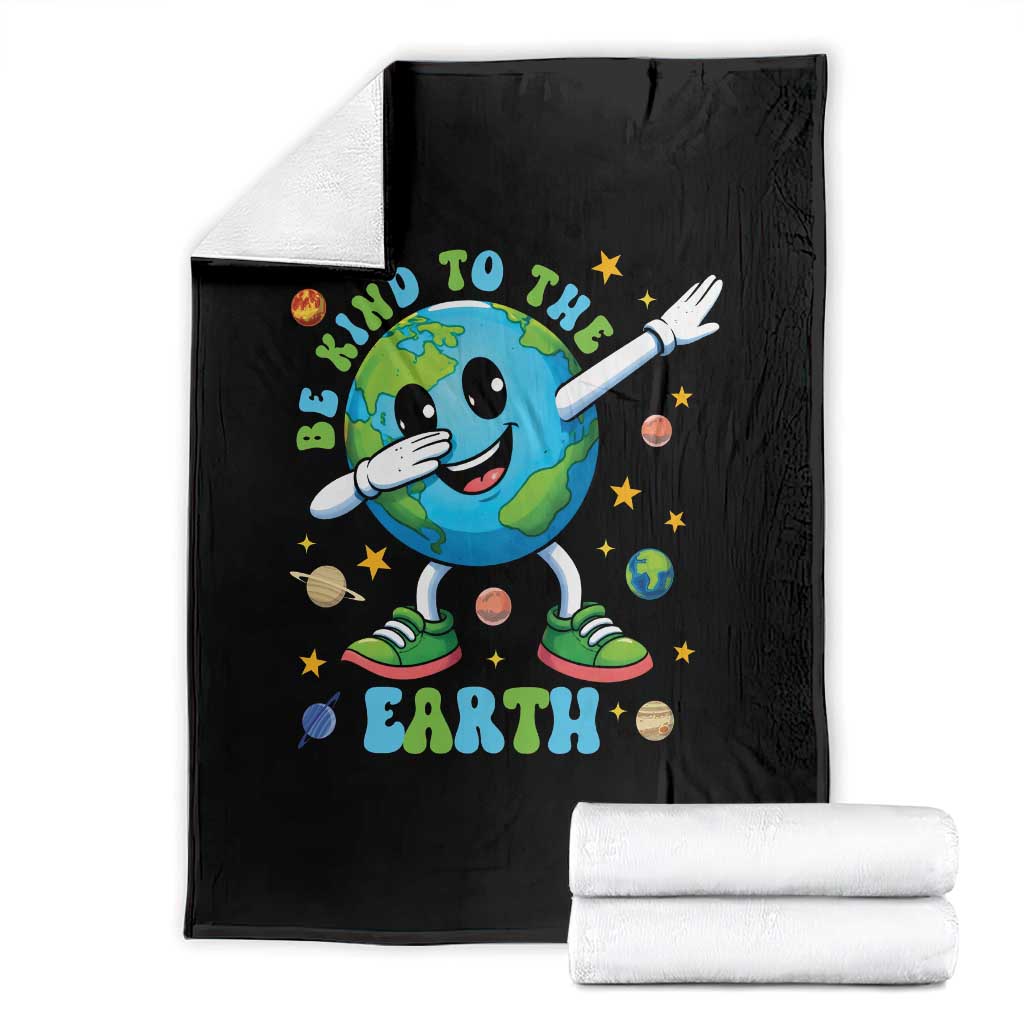 Be Kind To The Earth Throw Blanket Cute Environmental Awareness Earth Day TS14 Black Print Your Wear
