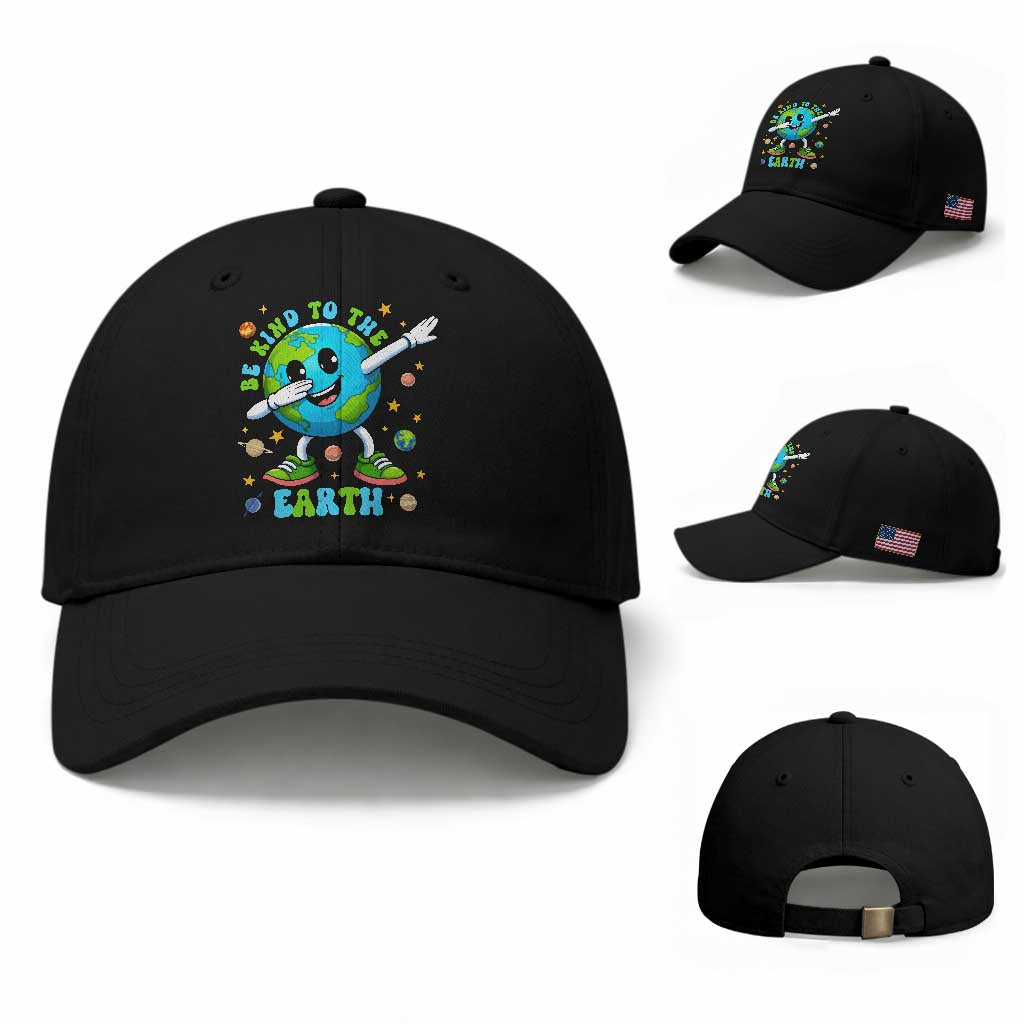 Be Kind To The Earth Baseball Cap Cute Environmental Awareness Earth Day TS14 Baseball Cap Universal Fit Black Print Your Wear