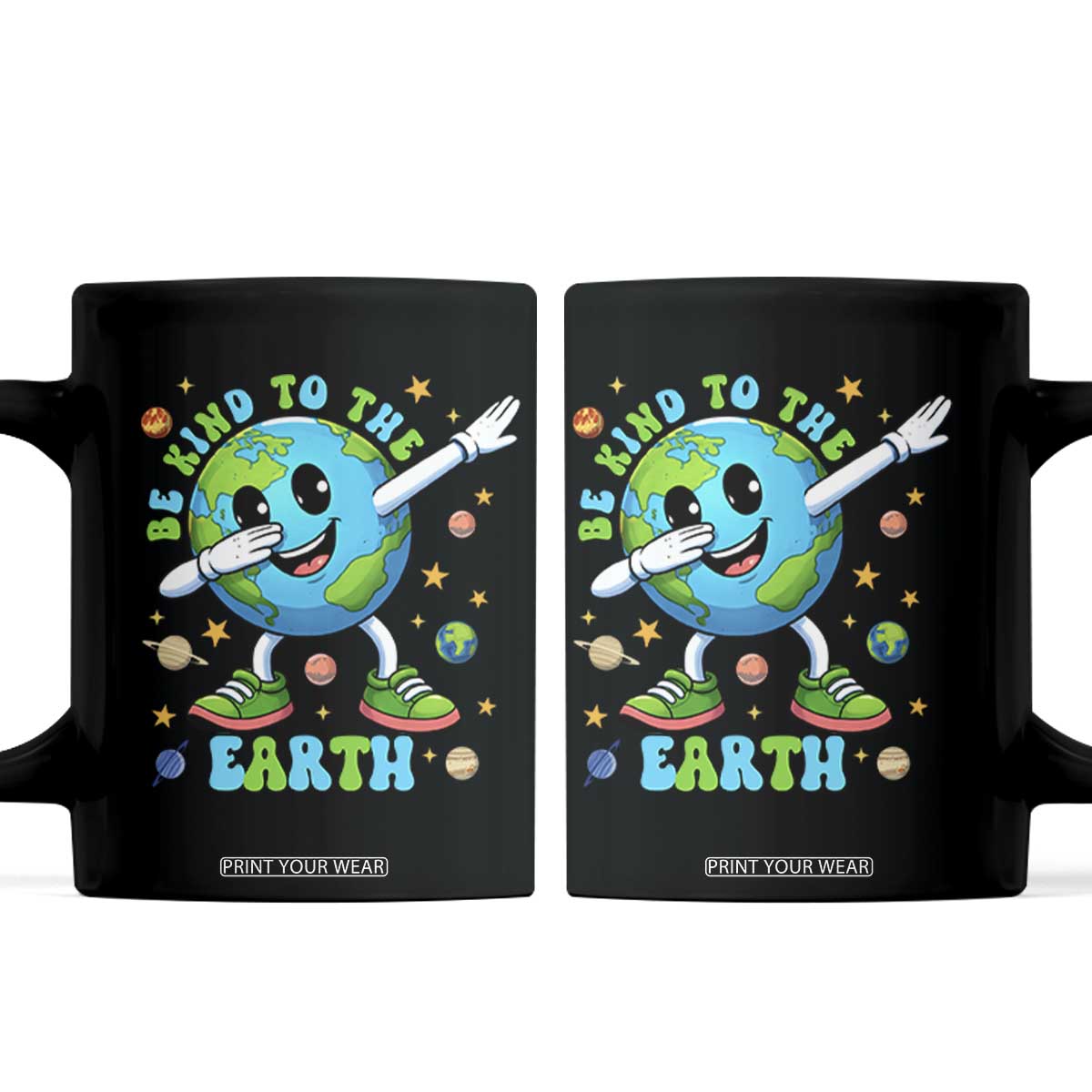 Be Kind To The Earth Coffee Mug Cute Environmental Awareness Earth Day TS14 Black Print Your Wear