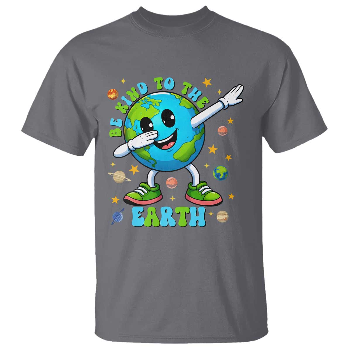 Be Kind To The Earth T Shirt Cute Environmental Awareness Earth Day TS14 Charcoal Print Your Wear