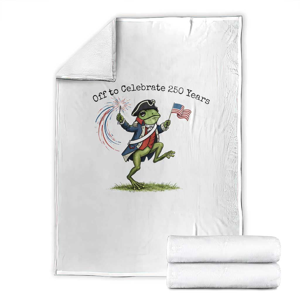 250th Anniversary USA Throw Blanket Funny Patriotic Frog USA Independence Day TS14 White Print Your Wear
