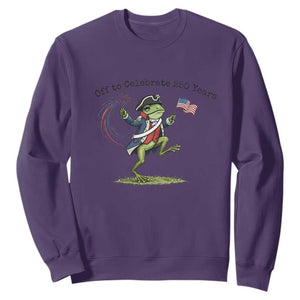 250th Anniversary USA Sweatshirt Funny Patriotic Frog USA Independence Day TS14 Purple Print Your Wear