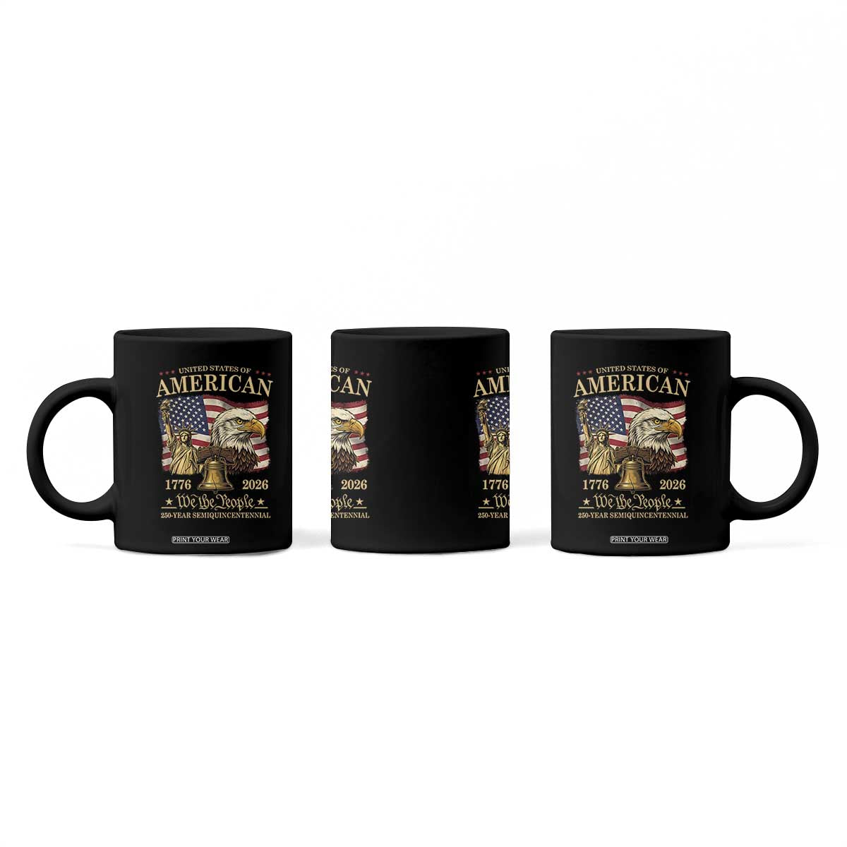 USA 250th Anniversary Coffee Mug America 1776-2026 Patriotic Eagle Liberty Bell TS14 Print Your Wear