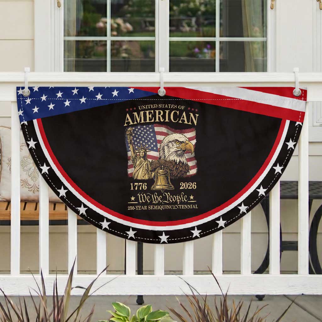 USA 250th Anniversary Patriotic Fan Flag America 1776-2026 Eagle Liberty Bell TS14 2pcs pack Classic Black Print Your Wear