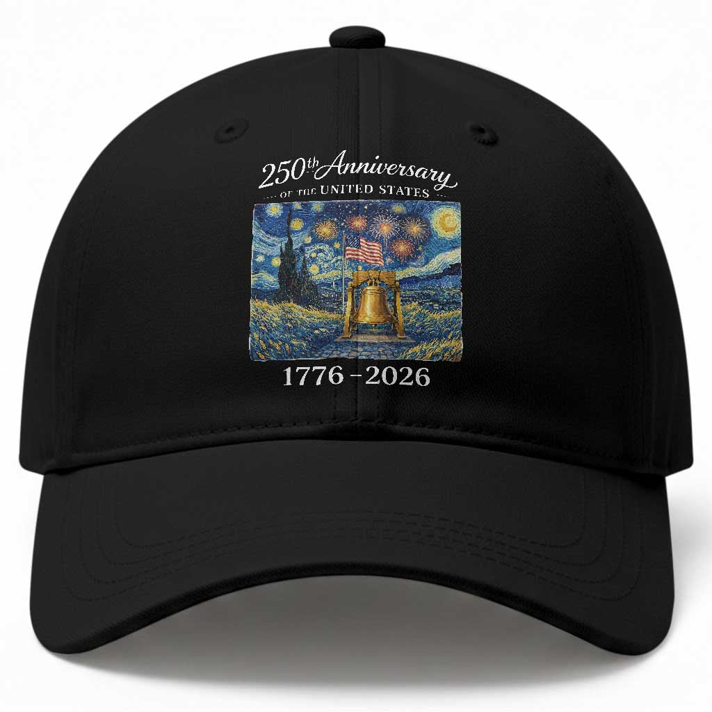 USA 250th Anniversary Baseball Cap Liberty Bell 17762026 Patriotic American Flag Starry Night TS14 Print Your Wear