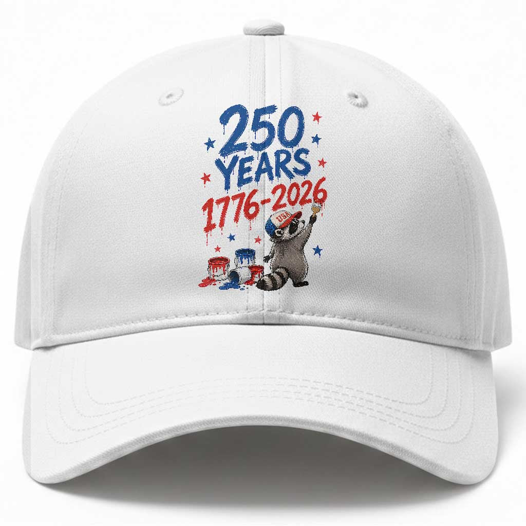 250th Anniversary USA Baseball Cap Patriotic Raccoon American Flag 4th of July TS14 Print Your Wear