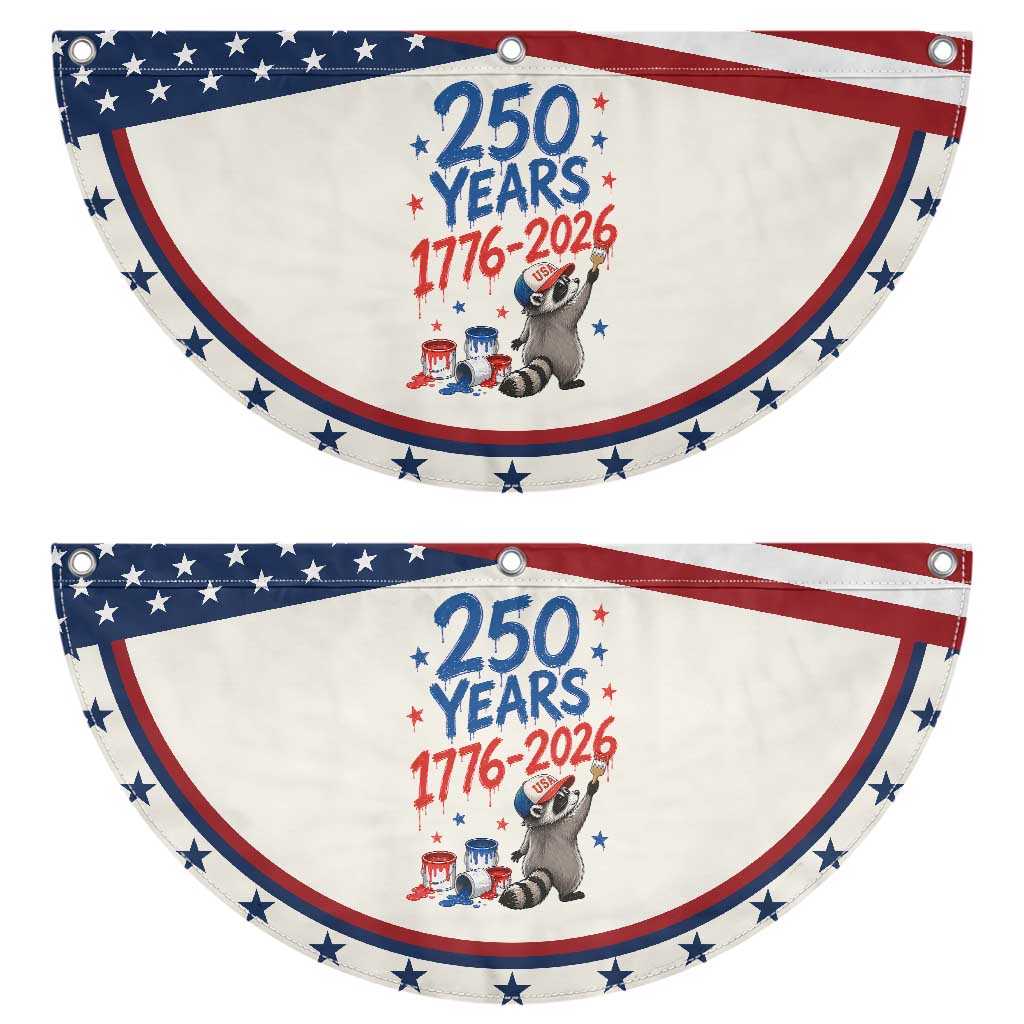 250th Anniversary USA Patriotic Fan Flag Funny Raccoon American Flag 4th of July TS14 2pcs pack Classic Beige Print Your Wear