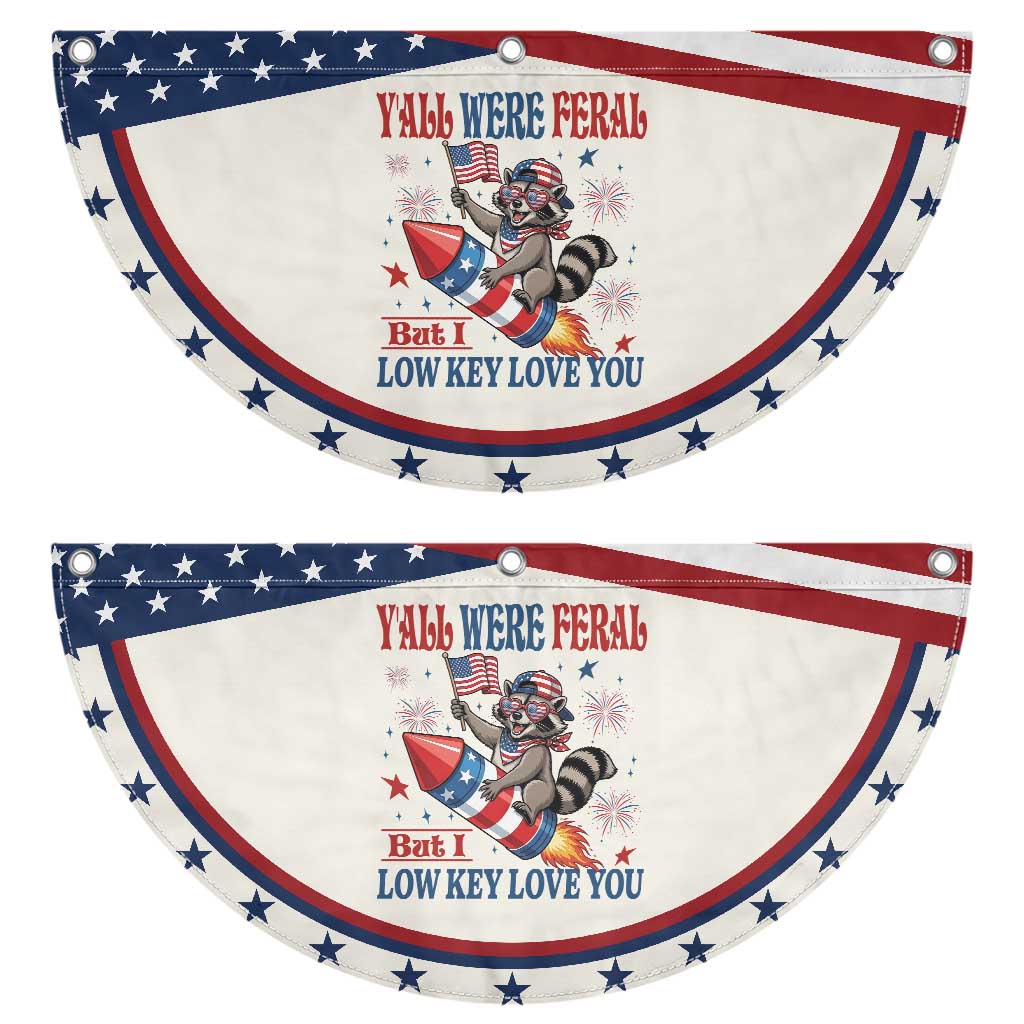 Y'all were Feral But I Low Key Love You Patriotic Fan Flag Raccoon Cute Teacher 4th of July TS14 2pcs pack Classic Beige Print Your Wear