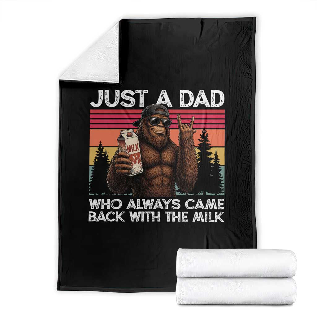 Just a Dad Who Always Came Back with The Milk Throw Blanket Funny Father's Day Gift TS14 Black Print Your Wear