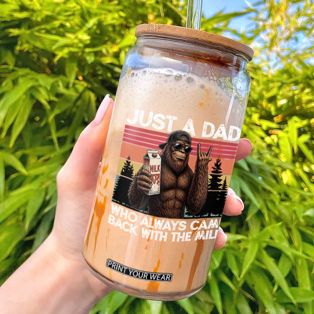 Just a Dad Who Always Came Back with The Milk Glass Can Funny Father's Day Gift TS14 Black Print Your Wear