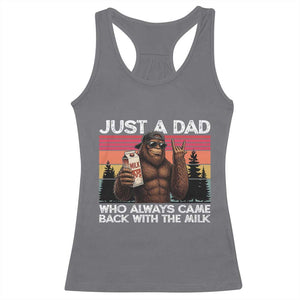 Just a Dad Who Always Came Back with The Milk Racerback Tank Top Funny Father's Day Gift TS14 Charcoal Print Your Wear