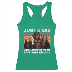 Just a Dad Who Always Came Back with The Milk Racerback Tank Top Funny Father's Day Gift TS14 Irish Green Print Your Wear