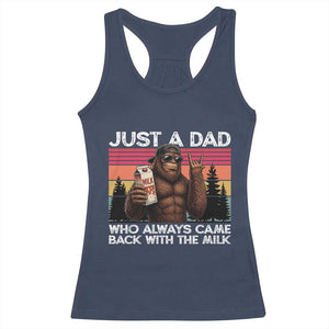 Just a Dad Who Always Came Back with The Milk Racerback Tank Top Funny Father's Day Gift TS14 Navy Print Your Wear