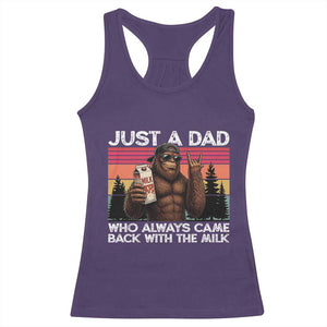 Just a Dad Who Always Came Back with The Milk Racerback Tank Top Funny Father's Day Gift TS14 Purple Print Your Wear