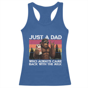 Just a Dad Who Always Came Back with The Milk Racerback Tank Top Funny Father's Day Gift TS14 Royal Blue Print Your Wear