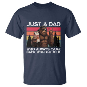 Just a Dad Who Always Came Back with The Milk T Shirt Funny Father's Day Gift TS14 Navy Print Your Wear