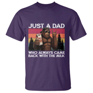 Just a Dad Who Always Came Back with The Milk T Shirt Funny Father's Day Gift TS14 Purple Print Your Wear