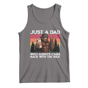 Just a Dad Who Always Came Back with The Milk Tank Top Funny Father's Day Gift TS14 Deep Heather Print Your Wear