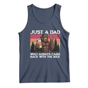 Just a Dad Who Always Came Back with The Milk Tank Top Funny Father's Day Gift TS14 Navy Print Your Wear