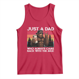 Just a Dad Who Always Came Back with The Milk Tank Top Funny Father's Day Gift TS14 Red Print Your Wear
