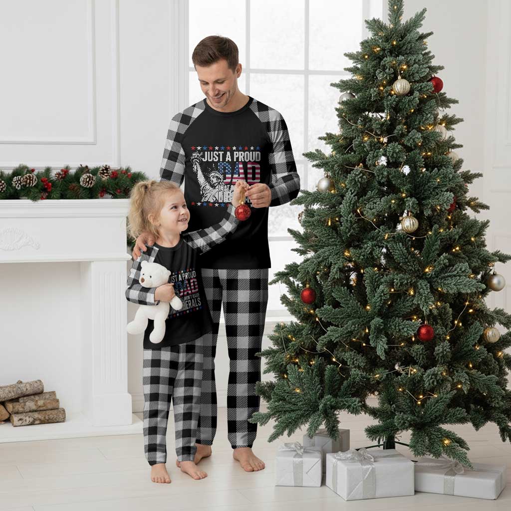 Just A Proud Dad that Didn't Raise Liberals Plaid Pajama Set Funny Dad Man Saying TS14 White Plaid Print Your Wear