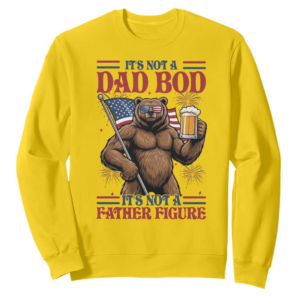 It's Not A Dad BOD It's A Father Figure Sweatshirt Dad Bear Drinking Beer 4th of July TS14 Daisy Print Your Wear