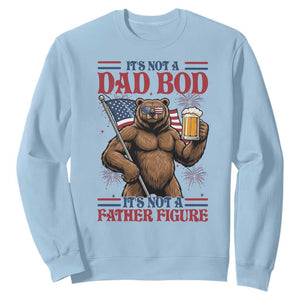 It's Not A Dad BOD It's A Father Figure Sweatshirt Dad Bear Drinking Beer 4th of July TS14 Light Blue Print Your Wear