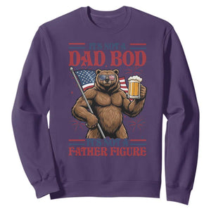 It's Not A Dad BOD It's A Father Figure Sweatshirt Dad Bear Drinking Beer 4th of July TS14 Purple Print Your Wear