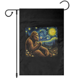 Bigfoot Blowing Dandelion Starry Night Garden Flag Cryptid Mythical Creature National Park Monster Gift TS14 Black Print Your Wear