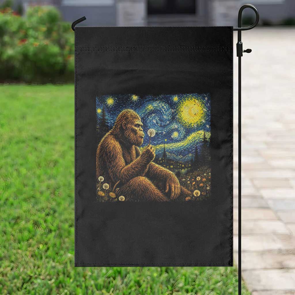 Bigfoot Blowing Dandelion Starry Night Garden Flag Cryptid Mythical Creature National Park Monster Gift TS14 Print Your Wear