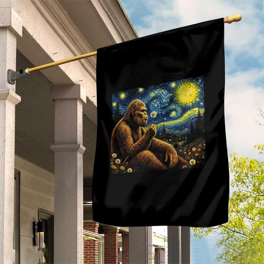 Bigfoot Blowing Dandelion Starry Night Garden Flag Cryptid Mythical Creature National Park Monster Gift TS14 Print Your Wear