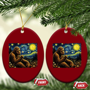 Bigfoot Blowing Dandelion Starry Night Ceramic Ornament Cryptid Mythical Creature National Park Monster Gift TS14 Print Your Wear