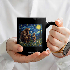 Bigfoot Blowing Dandelion Starry Night Coffee Mug Sasquatch Dad Fathers Day Father Son Matching TS14 Print Your Wear