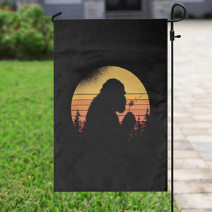 Bigfoot Blowing Dandelion Garden Flag Retro Sunset Forest TS14 Print Your Wear