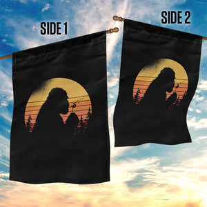 Bigfoot Blowing Dandelion Garden Flag Retro Sunset Forest TS14 Print Your Wear