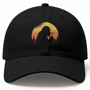 Bigfoot Blowing Dandelion Baseball Cap Retro Sunset Forest TS14 Print Your Wear