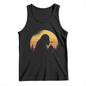 Bigfoot Blowing Dandelion Tank Top Retro Sunset Forest TS14 Black Print Your Wear
