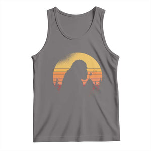 Bigfoot Blowing Dandelion Tank Top Retro Sunset Forest TS14 Deep Heather Print Your Wear