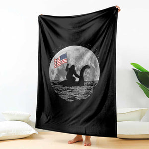 Bigfoot Loch Ness Monster 4th of July Throw Blanket Funny Cryptid Moon Night TS14 Print Your Wear